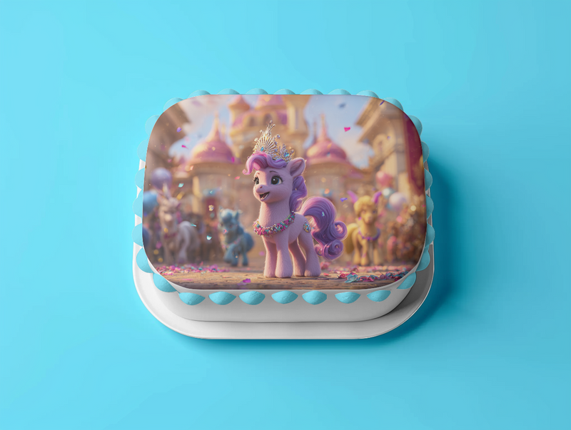 My Little Pony, Rainbow Pony, Tropischer Urlaub – Rechteckig Tortenaufleger - 200.0 G