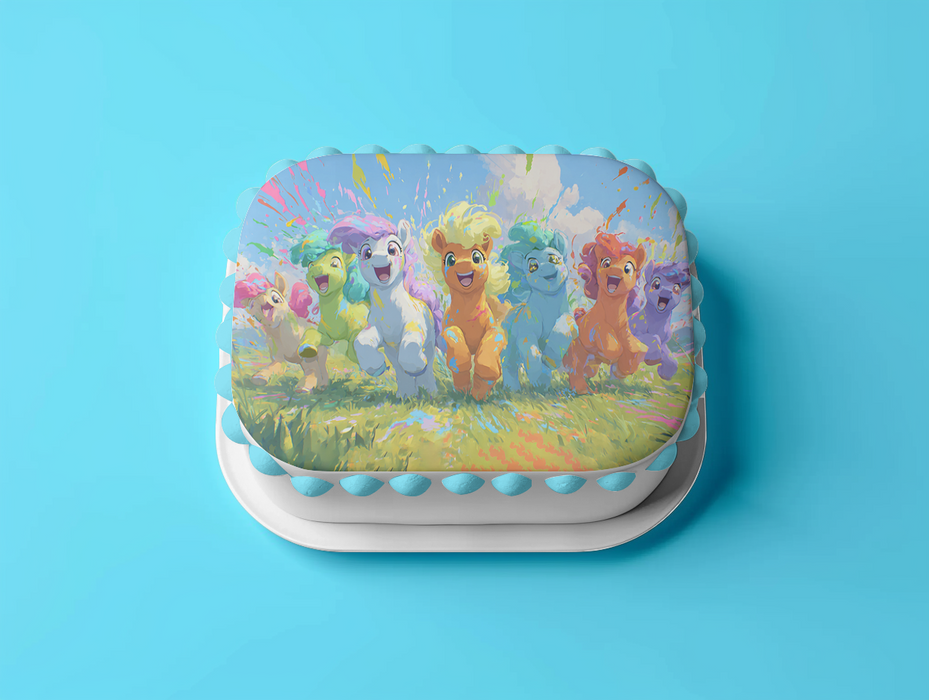 My Little Pony, Farbenfrohe Pony-Freunde, Rechteckig Tortenaufleger - 200.0 G