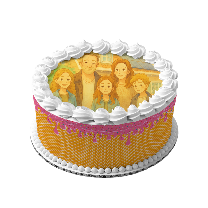 Ghibli-Stil essbarer Tortenaufleger mit Wunschbild - Zuckerbild Rund - 400.0 G