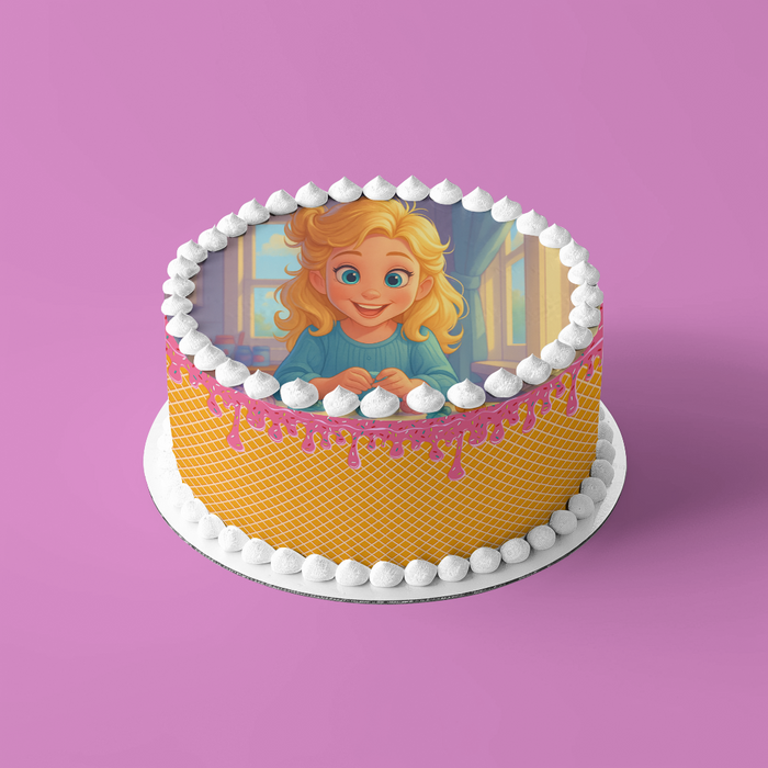 Frozen Zuckerbild rund – Essbarer Tortenaufleger mit Elsa-inspiriertem Motiv und Namen - 400.0 G