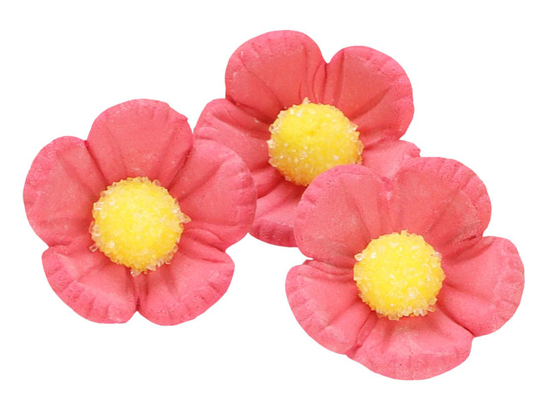 Rozen 50mm roze suiker, 3 stuks