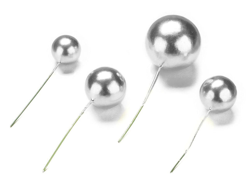 Bubbles Einstecker silber, 4 Stück - Tortendekoshop