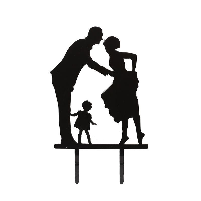 Cake Topper Familie - Schwarz - Acryl -10x13 - Tortendekoshop