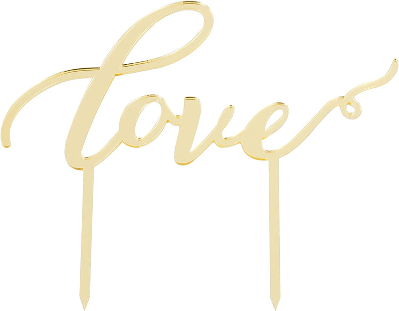 Taarttopper Liefde - Goud - Glas 
