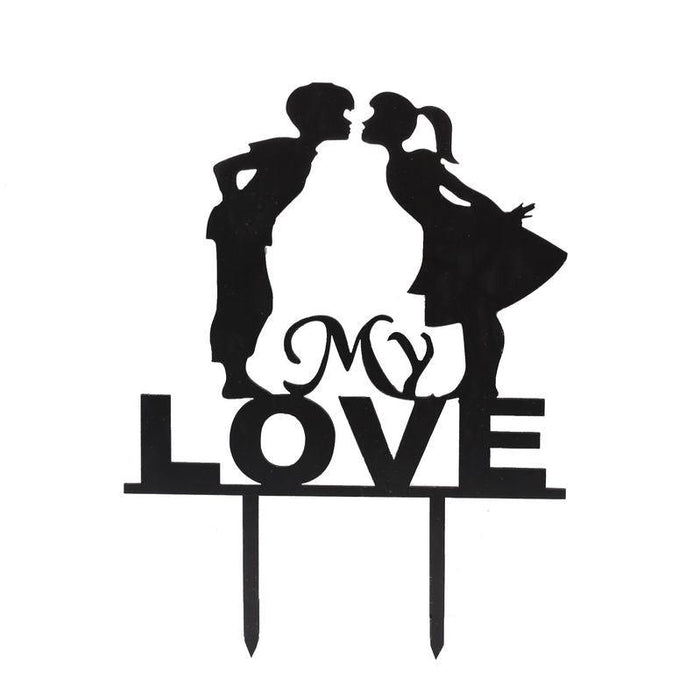 Cake Topper Love - Schwarz - Acryl - Tortendekoshop