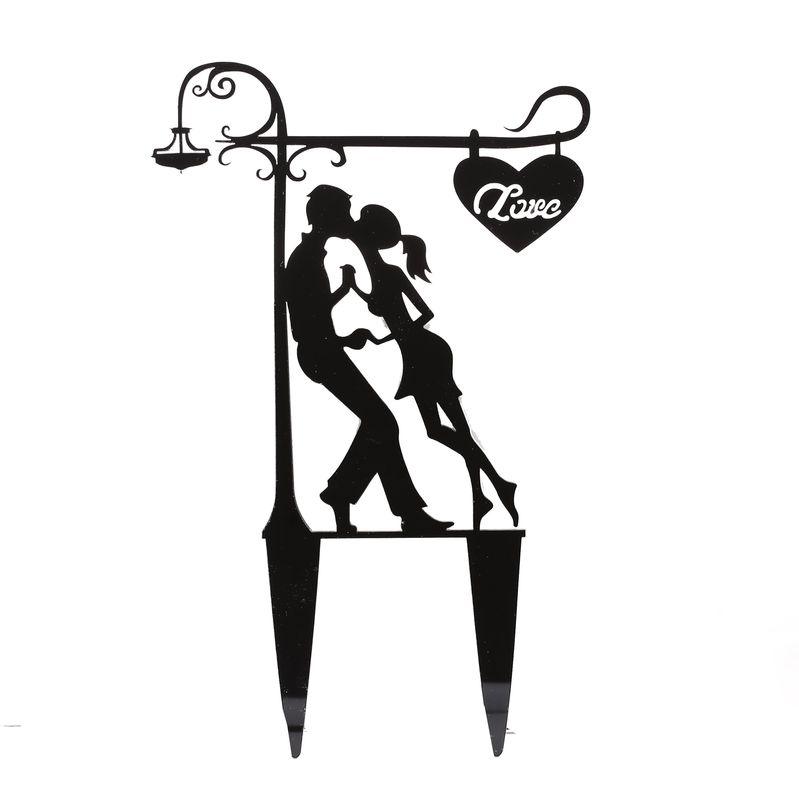 Cake Topper Silhouette Kuss - Schwarz - Acryl - Tortendekoshop