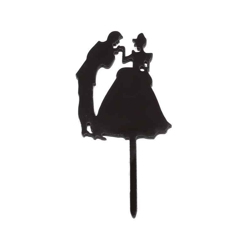 Cupcake Topper Silhouette Handkuss - Schwarz - Acryl - Tortendekoshop