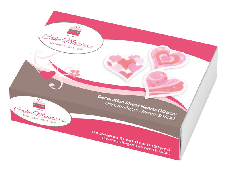 Decoratieve harten, 10 stuks