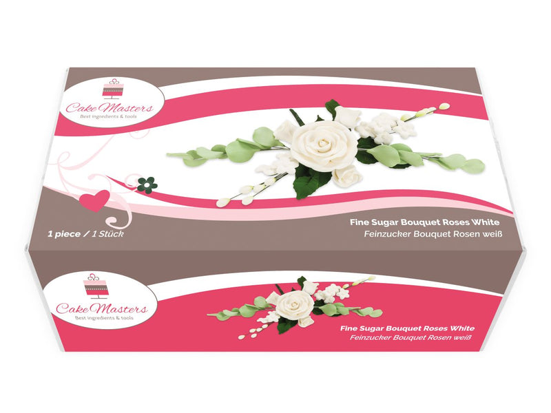 Fijne Suikerboeket Rozen Wit