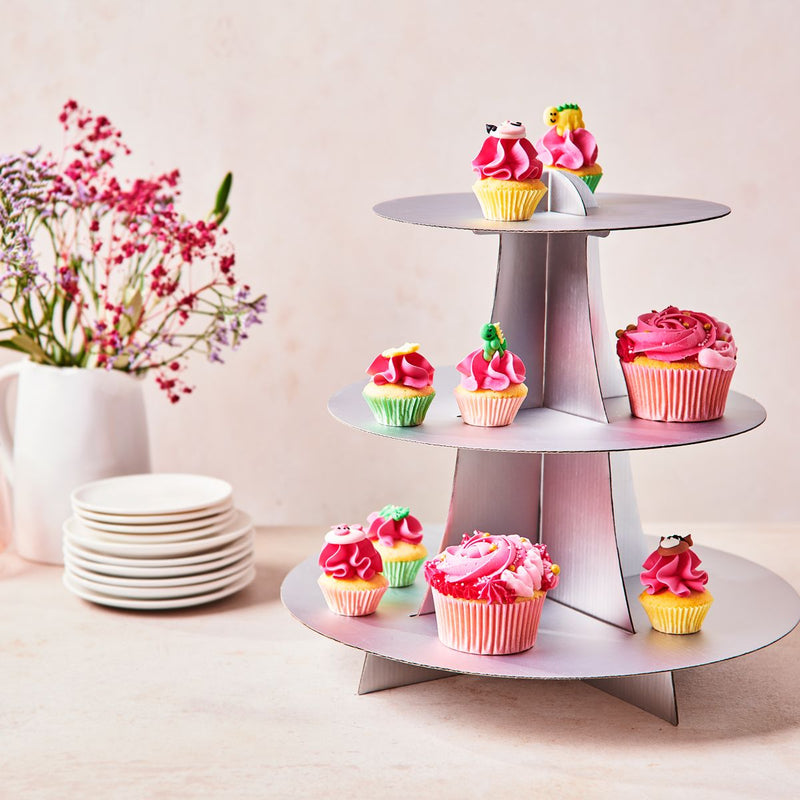 FunCakes 3 Tier Cupcake Stand Display - Silber