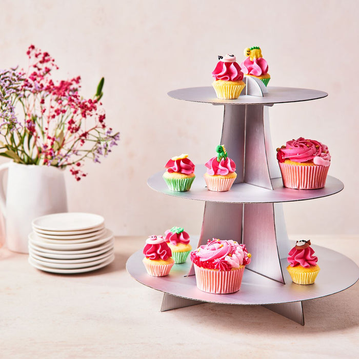 FunCakes 3 Tier Cupcake Stand Display - Silber