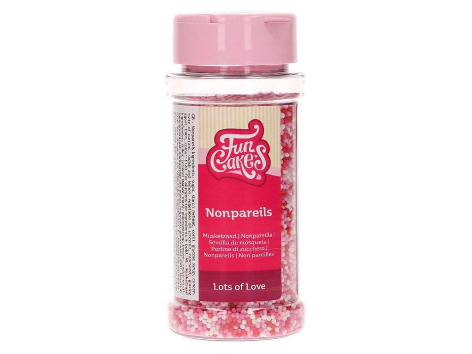 FunCakes Miniperlen Lots of Love, Weiß, Rosa, Rot, 80g