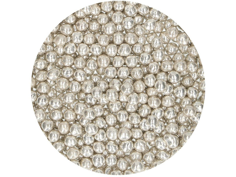 FunCakes Weiche Perlen Metallic Silber, 55g