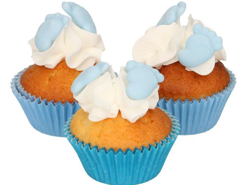 FunCakes Zuckerdekorationen Baby Füße Blau, 16er Set