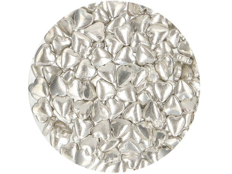 FunCakes Zuckerherzen Metallic Silber, 80g