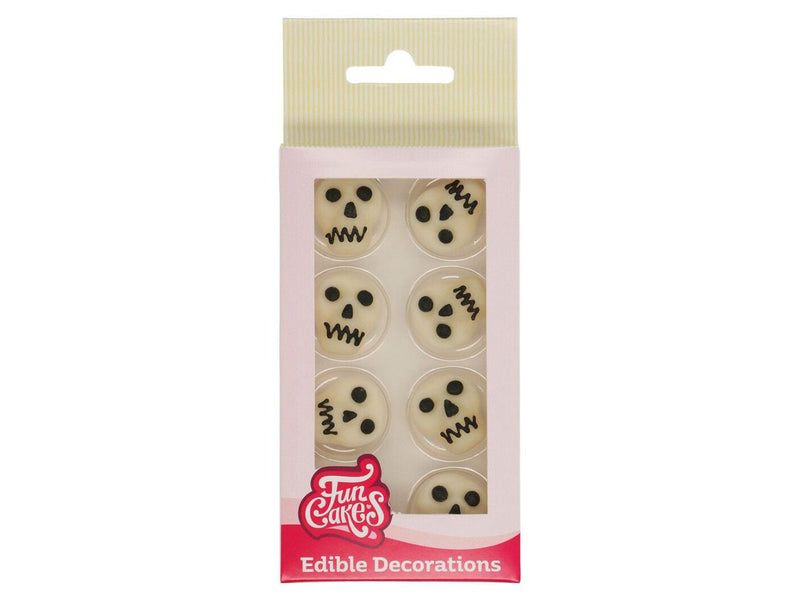FunCakes Suikerdecoratie Schedels, Set van 8