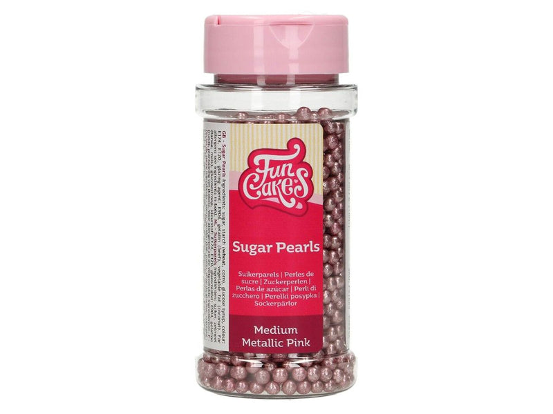 FunCakes Zuckerperlen Metallic Pink, 80g