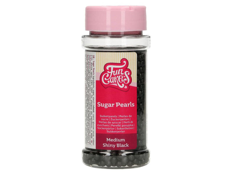 FunCakes Zuckerperlen Schwarz glänzend, 80g