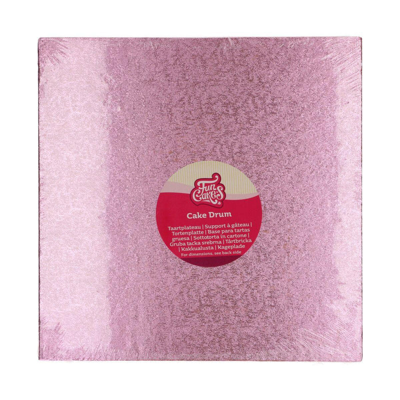 FunCakes Tortenplatte Pink, Quadrat 30,5 cm - Tortendekoshop
