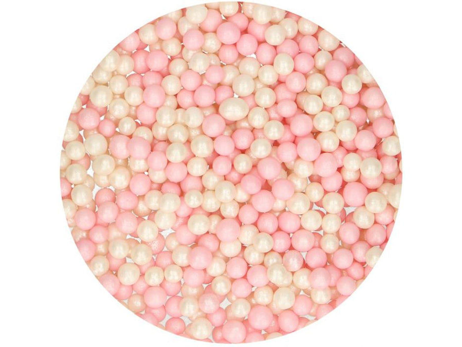 FunCakes Weiche Zuckerperlen Pink-Weiß, 60g