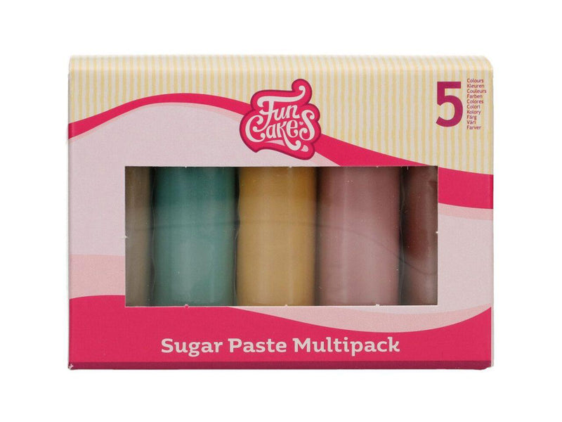 FunCakes Zuckerpaste Multipack Earth Colours, 5x100g - Tortendekoshop