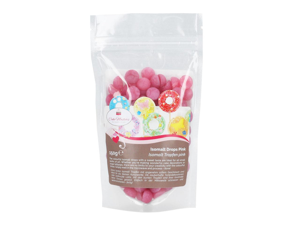 Isomalt Tropfen pink 150g – Tortendekoshop