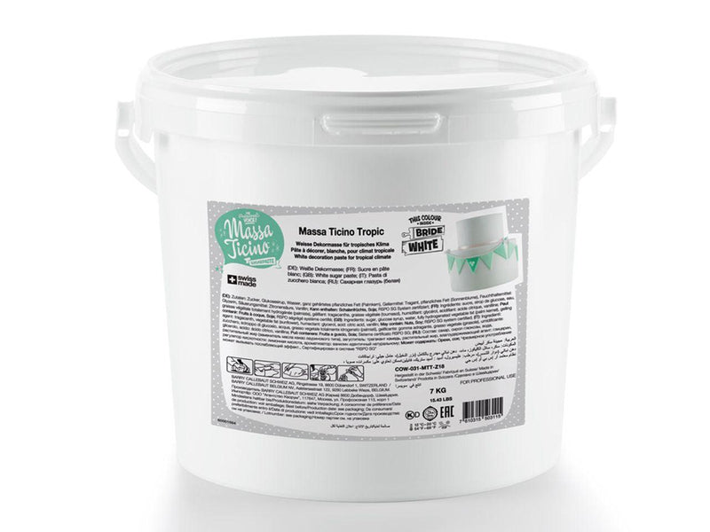 Massa Ticino Tropic weiß, 7kg - Tortendekoshop