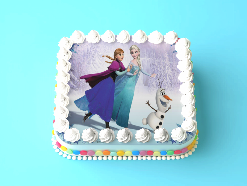 Olaf, Anna, Elsa, Eiskönigin Tortenaufleger, Rechteckig