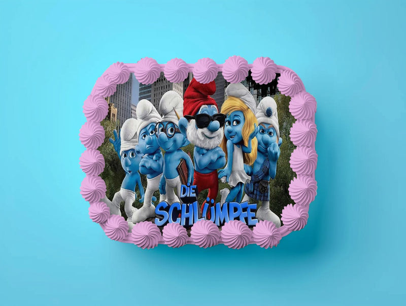Smurfen taarttopper, rechthoekig
