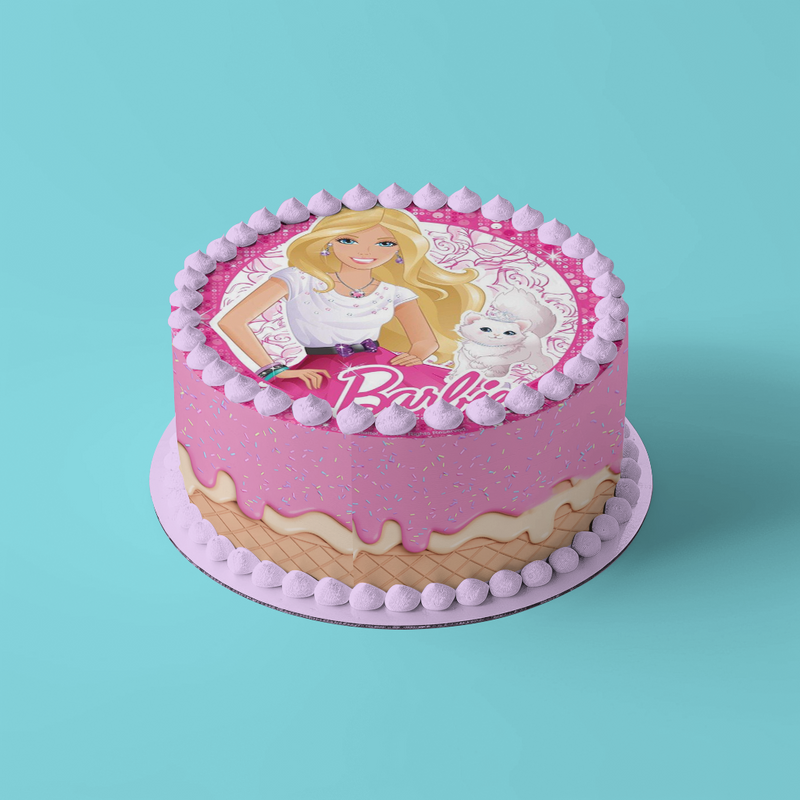 Barbie Runde Tortenaufleger