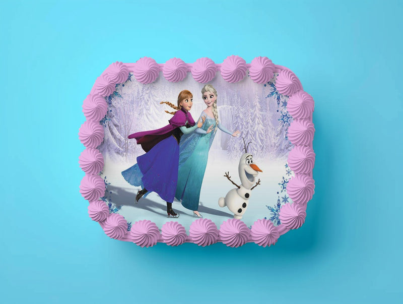 Olaf, Anna, Elsa, Eiskönigin Tortenaufleger, Rechteckig
