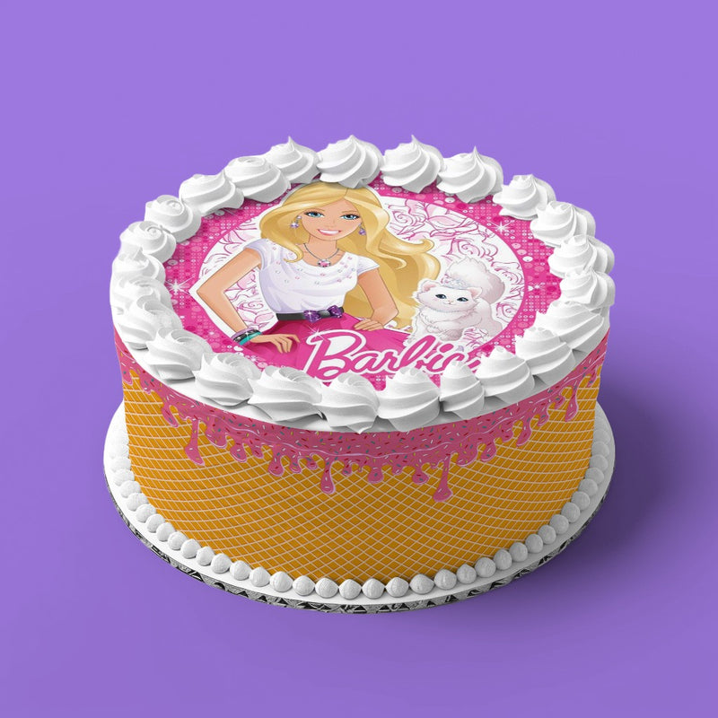 Barbie Runde Tortenaufleger
