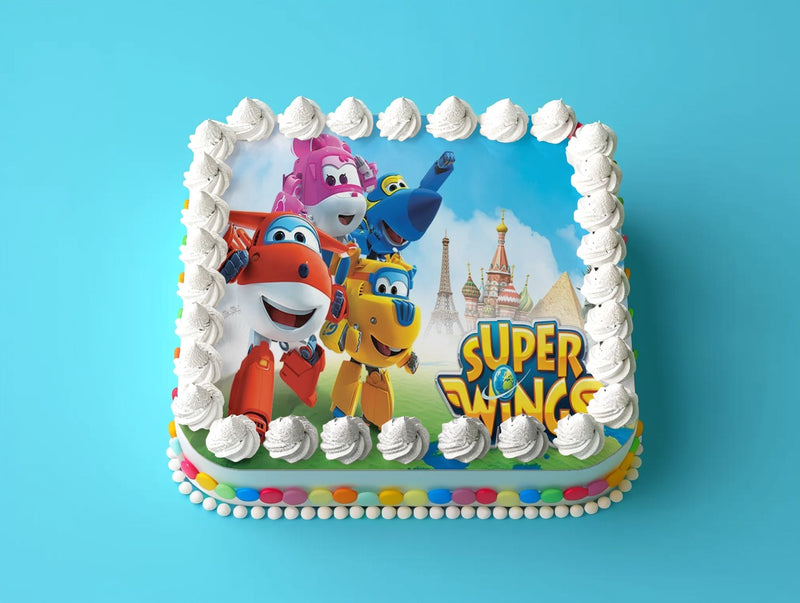 Super Wings taarttopper, rechthoekig