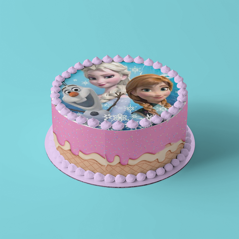 Anna, Elsa, Olaf Runde Tortenaufleger