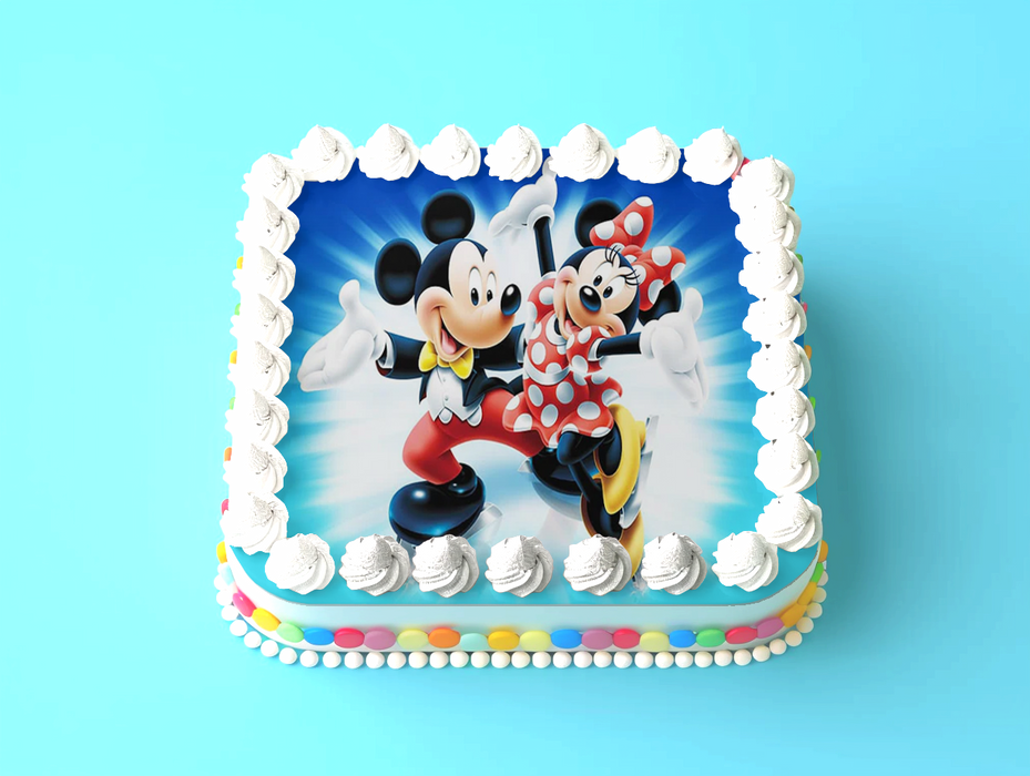 Mickey, Minnie Mouse Tortenaufleger, Rechteckig A4