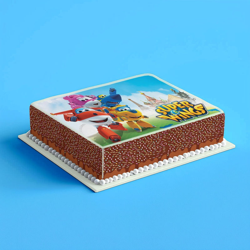 Super Wings taarttopper, rechthoekig