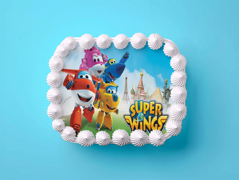 Super Wings taarttopper, rechthoekig