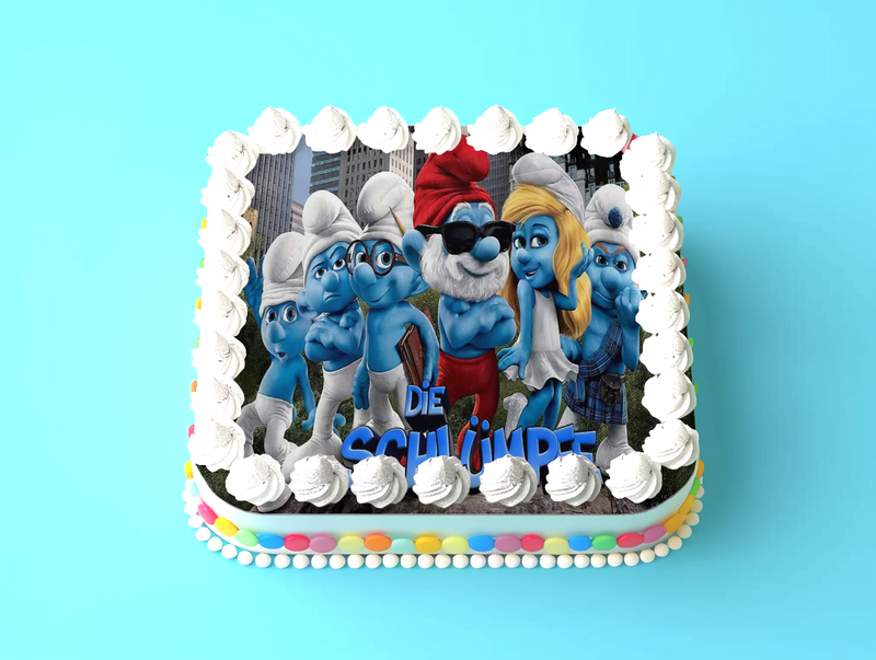 Smurfen taarttopper, rechthoekig