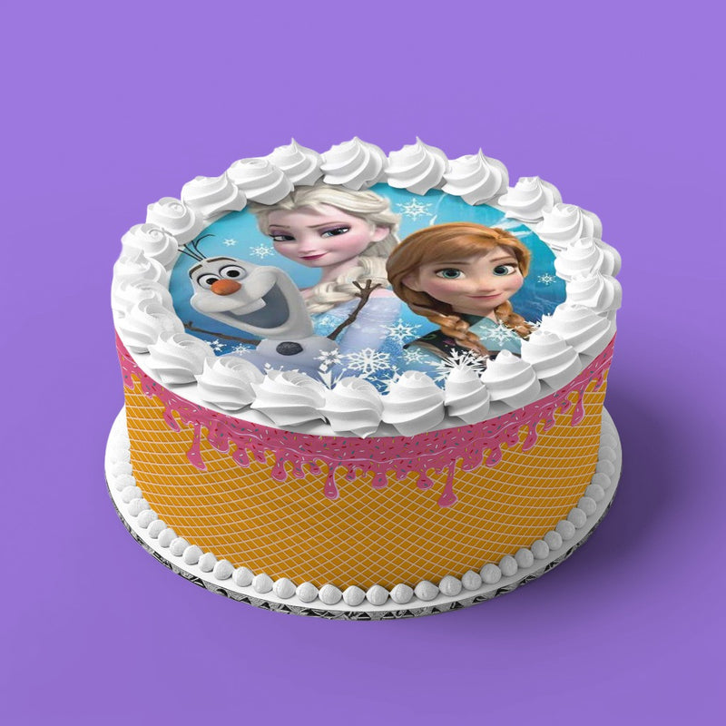Anna, Elsa, Olaf Runde Tortenaufleger