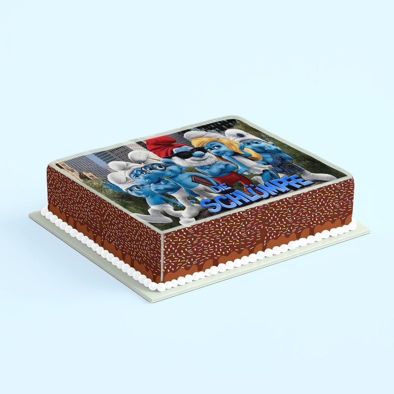 Smurfen taarttopper, rechthoekig