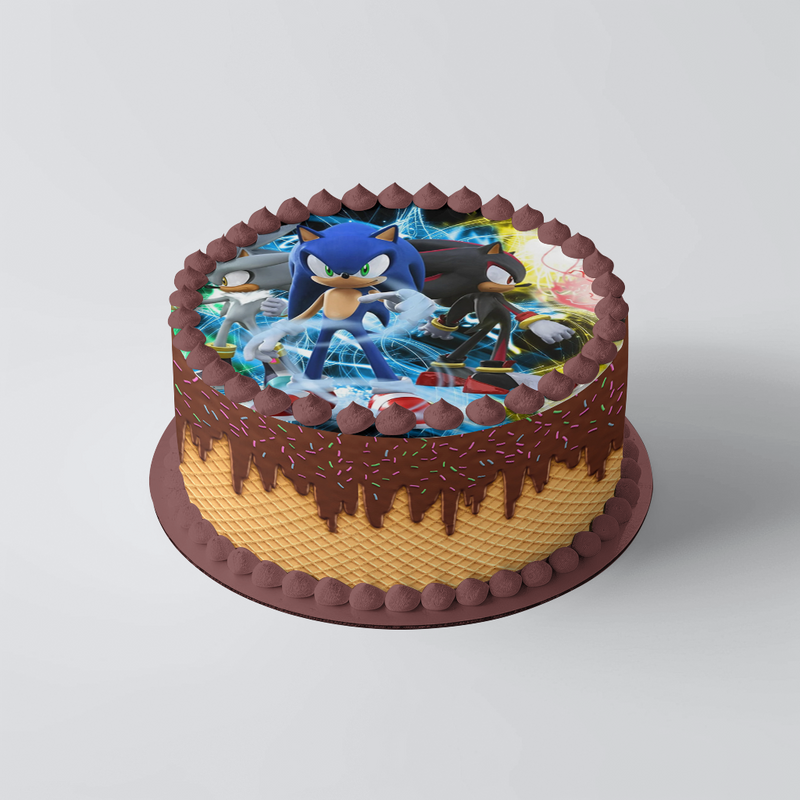 Sega Sonic Runde Tortenaufleger