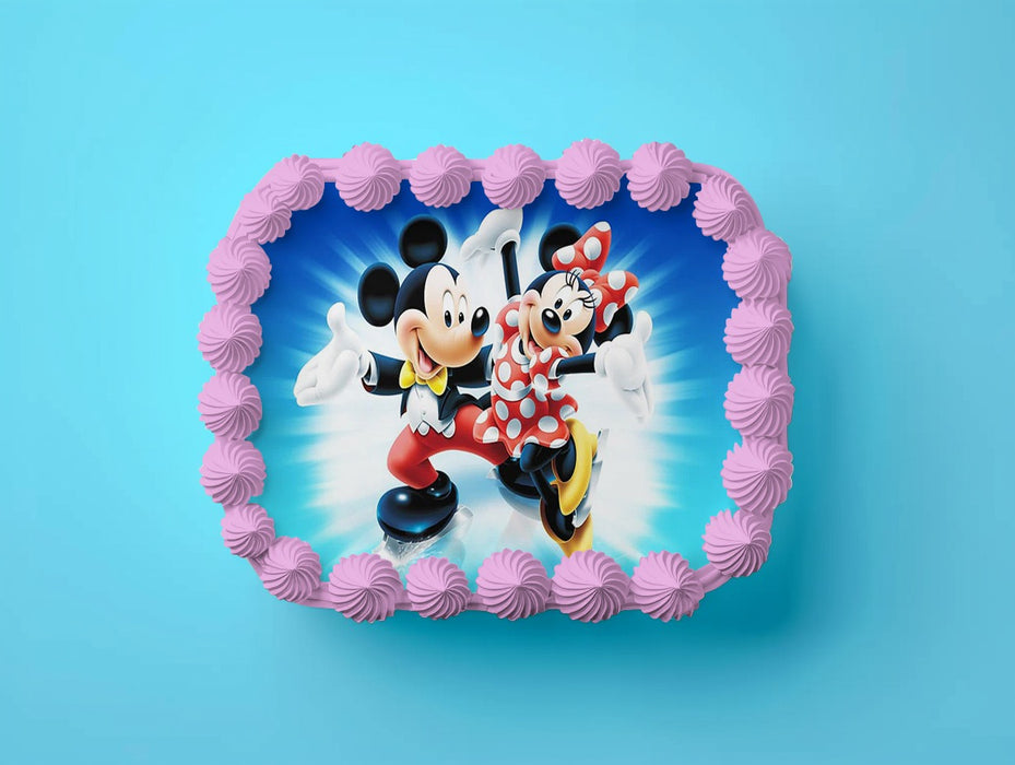 Mickey, Minnie Mouse Tortenaufleger, Rechteckig A4