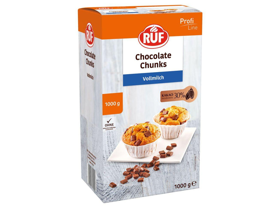 Ruf Chocolate Chunks Vollmilch, 1kg - Tortendekoshop