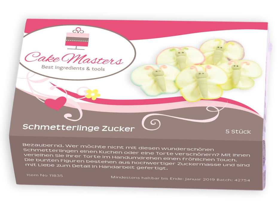 Schmetterlinge Zucker, 5 Stück