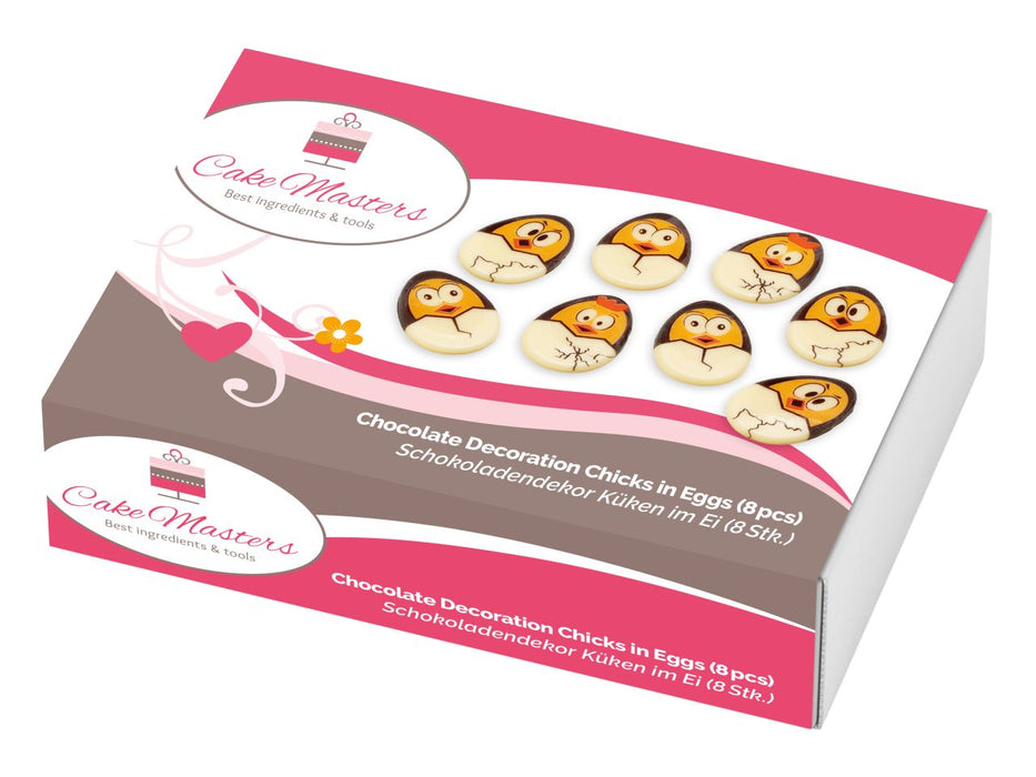 Schokoladendekor Küken im Ei 8 Stück