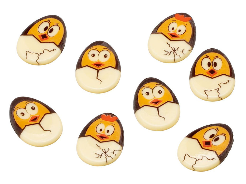 Schokoladendekor Küken im Ei 8 Stück