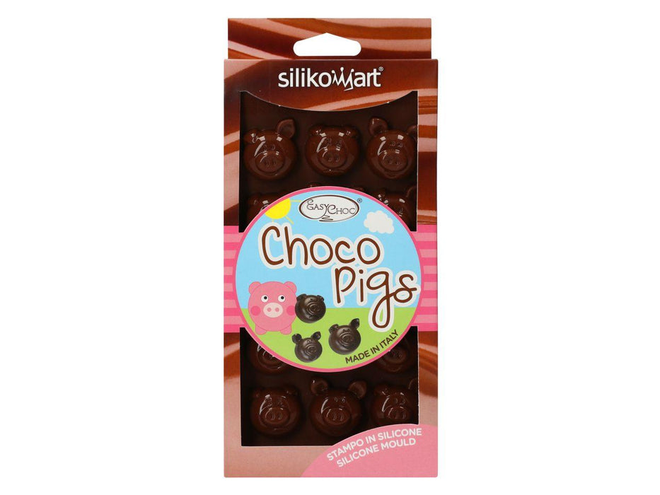 Silikomart Silikon-Pralinenform Choco Pigs, Schweinchen - Tortendekoshop