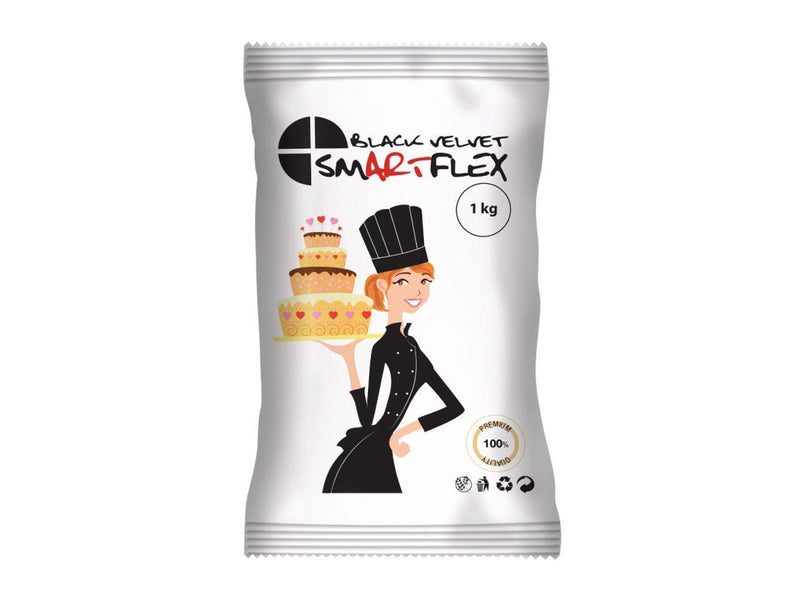 SmartFlex Fondant Schwarz Velvet, 1kg - Tortendekoshop