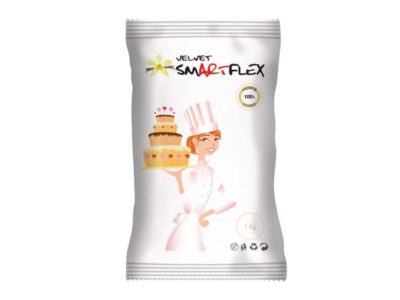 SmartFlex Fondant Weiß Velvet Vanille, 1kg - Tortendekoshop