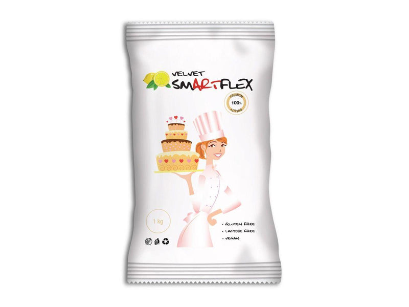 SmartFlex Fondant Weiß Velvet Zitrone, 1kg - Tortendekoshop